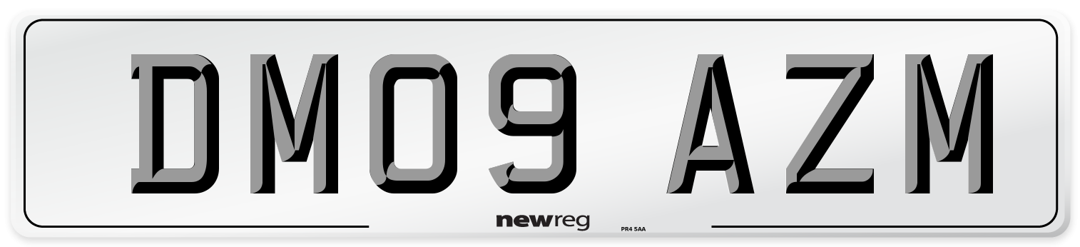 DM09 AZM Number Plate from New Reg